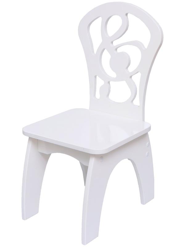 Стул «Скрипичный ключ» с фрезерованной спинкой, цвет белый, жесткий