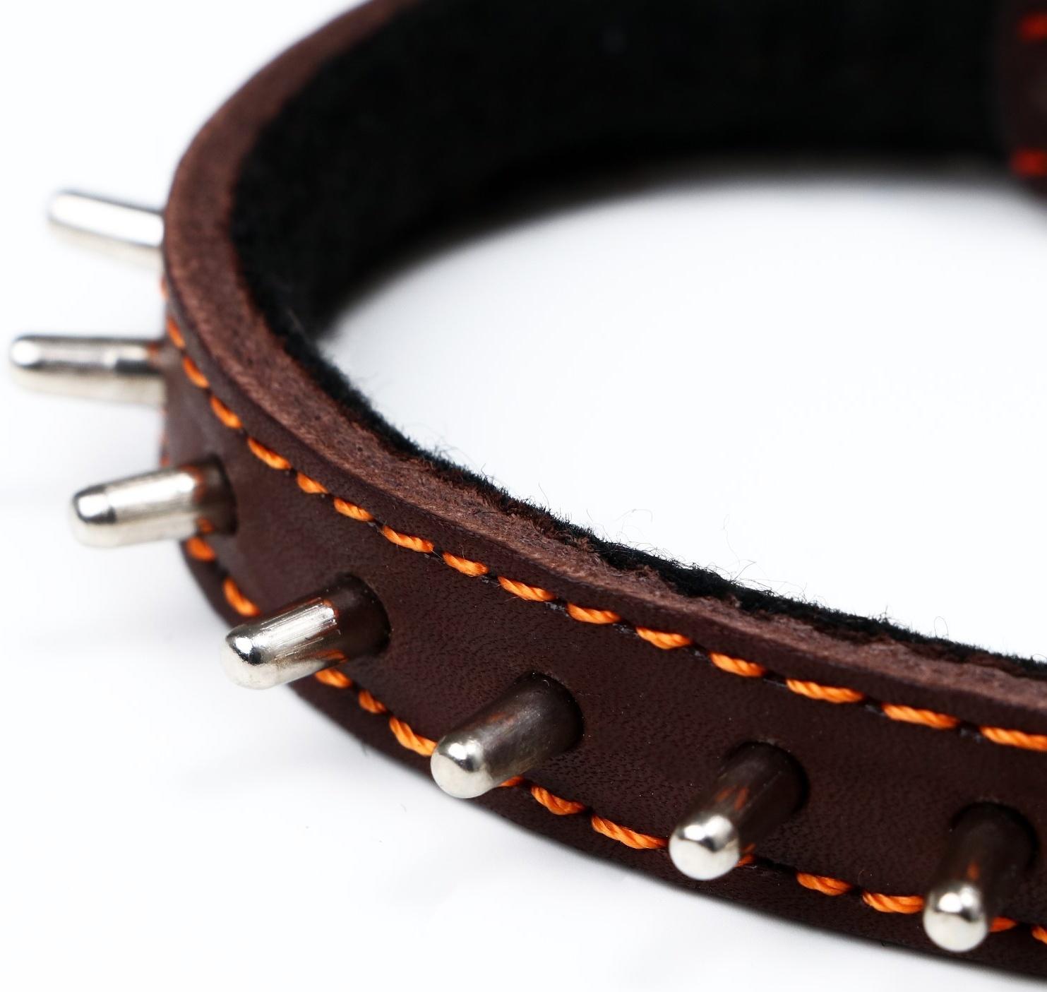 Ошейник кожаный на синтепоне, 