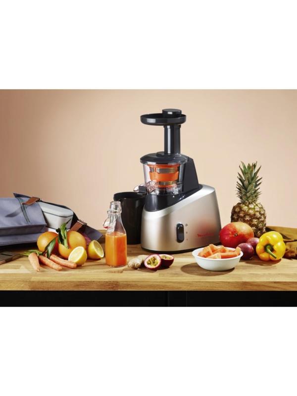 Соковыжималка Moulinex ZU255B10, шнековая, 200 Вт, 0.8 л, серебристая