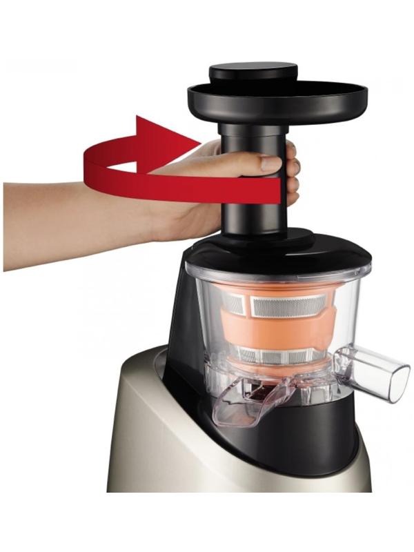 Соковыжималка Moulinex ZU255B10, шнековая, 200 Вт, 0.8 л, серебристая