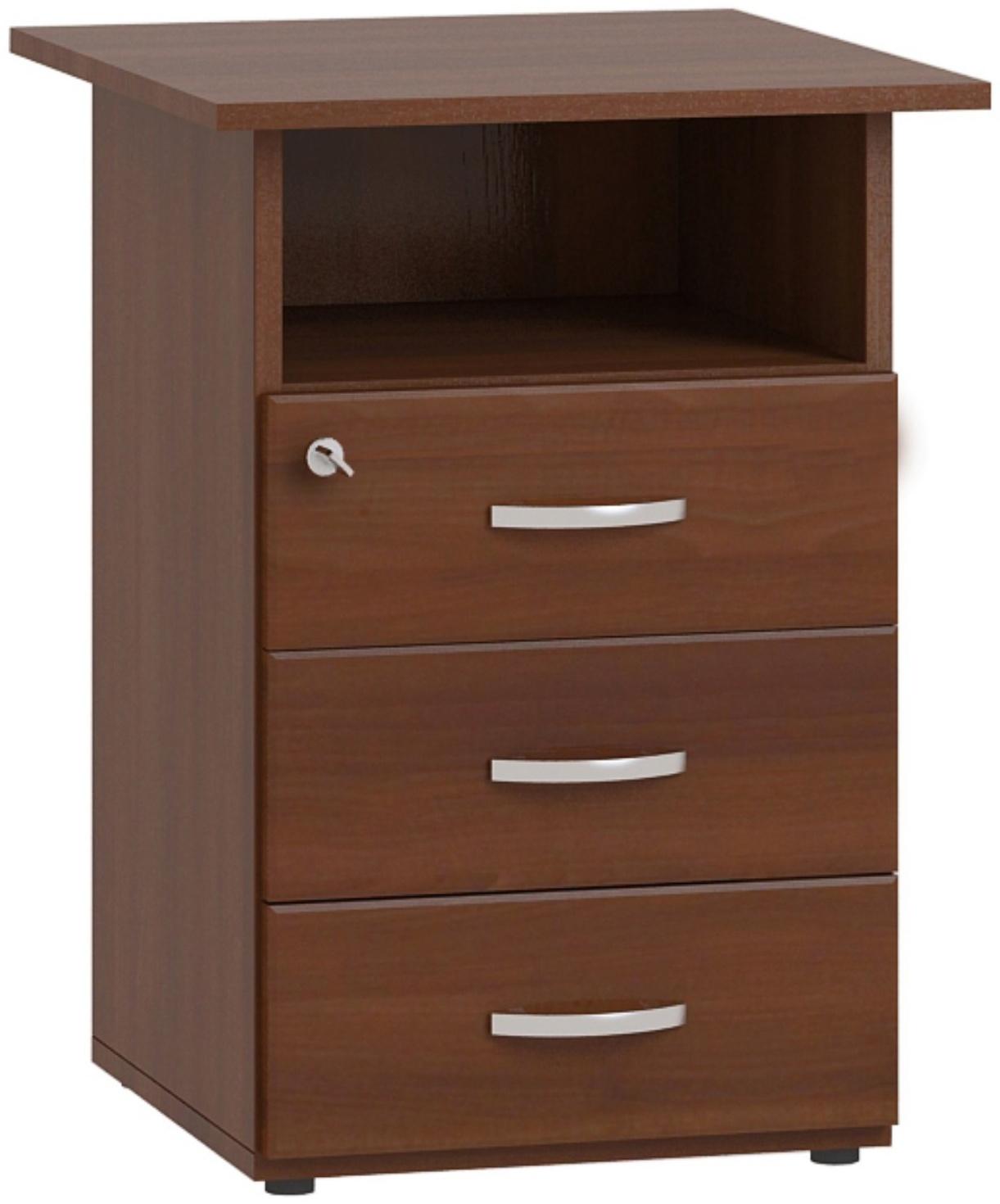 Тумба, 600 × 600 × 750 мм, 3 ящика, цвет орех мария луиза