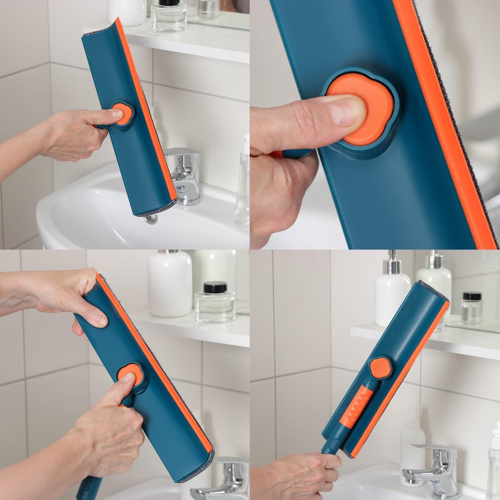 Окномойка с насадкой из микрофибры Raccoon, стальная телескопическая ручка, 28×7×68(102) см, цвет МИКС