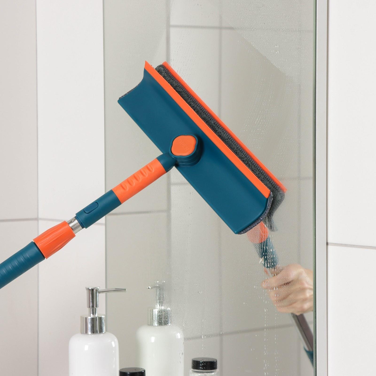 Окномойка с насадкой из микрофибры Raccoon, стальная телескопическая ручка, 28×7×68(102) см, цвет МИКС