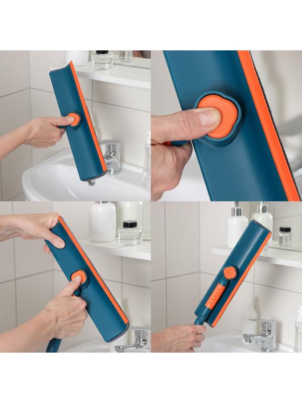 Окномойка с насадкой из микрофибры Raccoon, стальная телескопическая ручка, 28×7×68(102) см, цвет МИКС