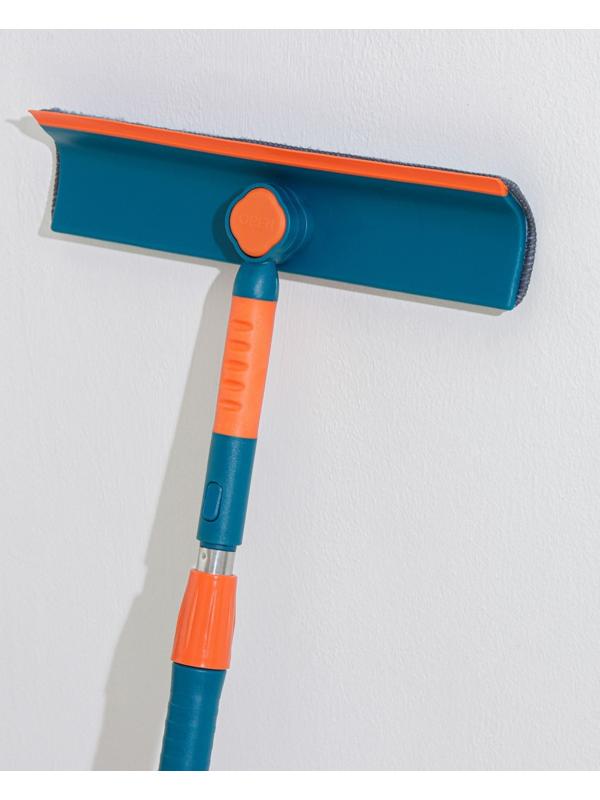 Окномойка с насадкой из микрофибры Raccoon, стальная телескопическая ручка, 28×7×68(102) см, цвет МИКС