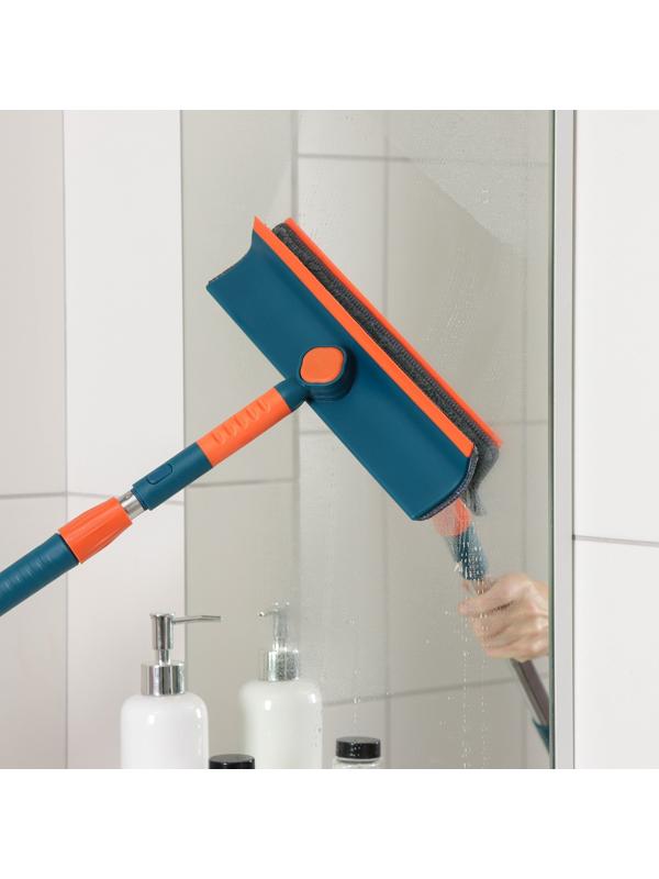 Окномойка с насадкой из микрофибры Raccoon, стальная телескопическая ручка, 28×7×68(102) см, цвет МИКС