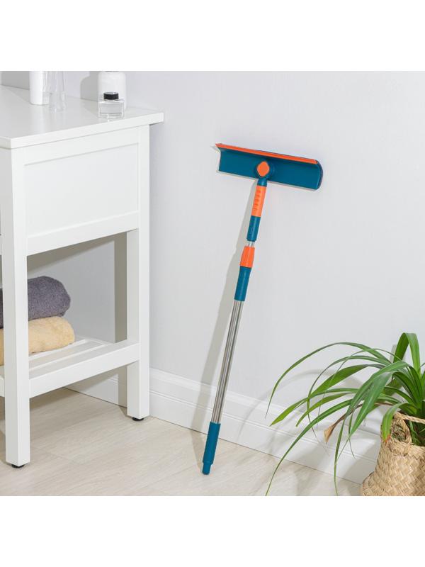 Окномойка с насадкой из микрофибры Raccoon, стальная телескопическая ручка, 28×7×68(102) см, цвет МИКС