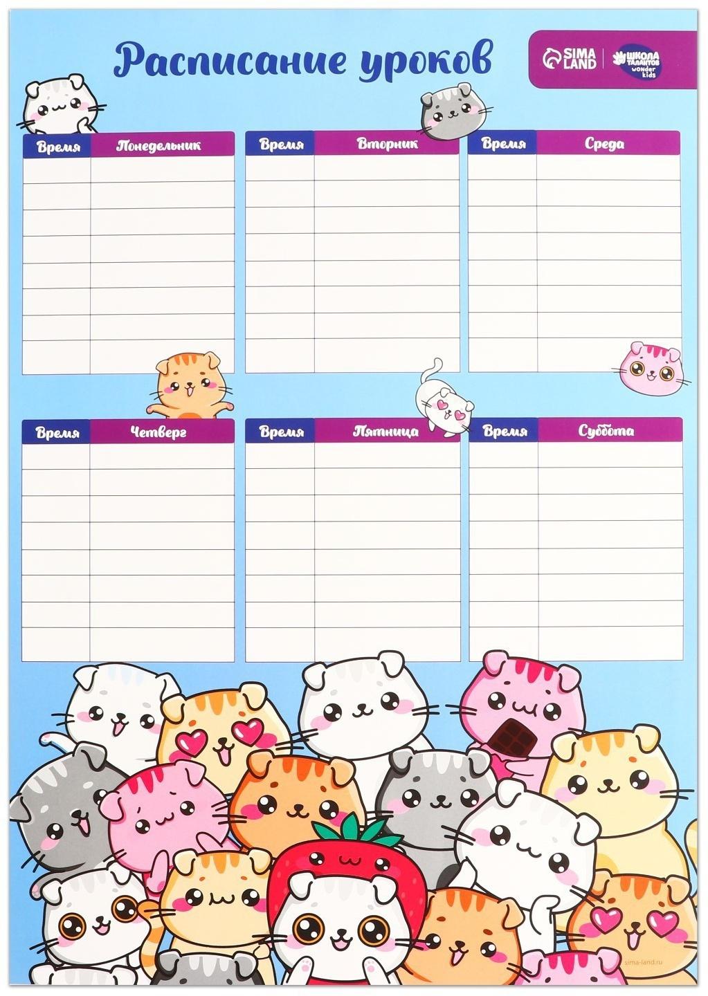 Расписание уроков «Школьные дни» А3 МИКС