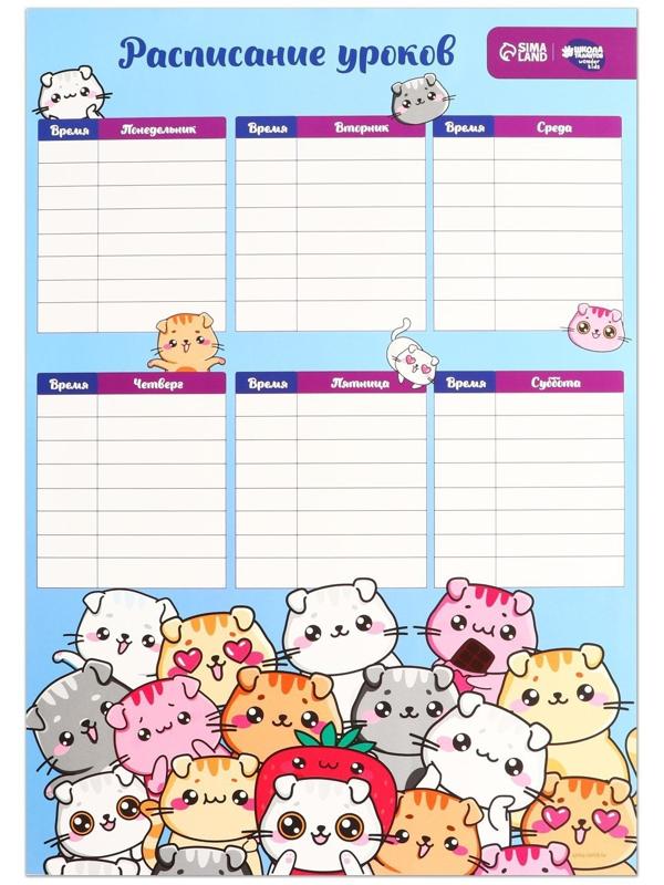 Расписание уроков «Школьные дни» А3 МИКС