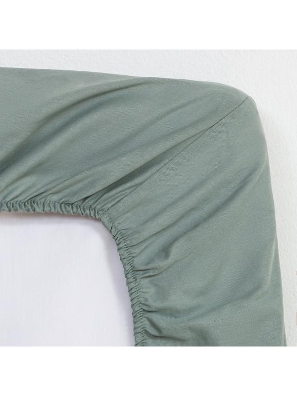 Простыня на резинке Этель 180х200х25, цвет серо-зелёный, 100% хлопок, бязь 125г/м2