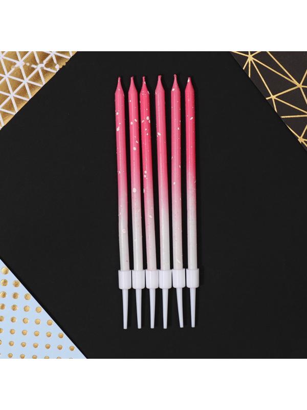 Свечи в торт «С Днём Рождения», 6 шт., коктейльные