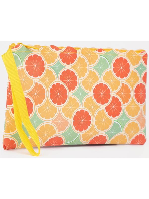 Косметичка на молнии, цвет оранжевый