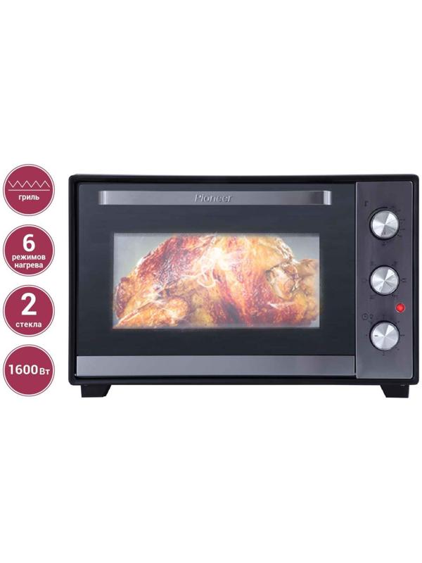 Мини-печь Pioneer MO5020G, 1600 Вт, 6 режимов, 38 л, цвет серебристый