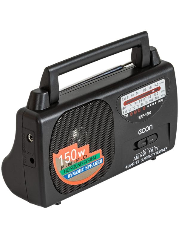 Радиоприемник Econ ERP-1600, 2Вт, 220В, FM 64-108 мГц, цвет чёрный