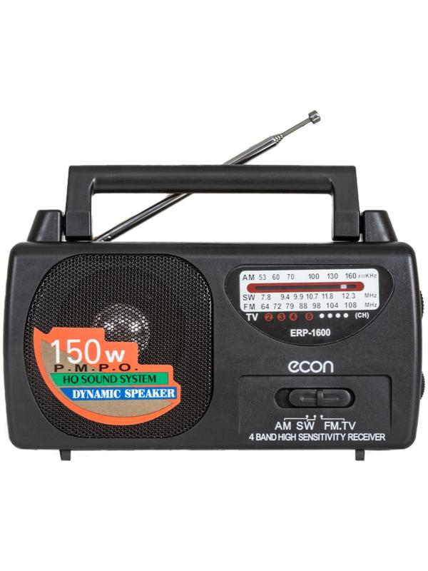 Радиоприемник Econ ERP-1600, 2Вт, 220В, FM 64-108 мГц, цвет чёрный