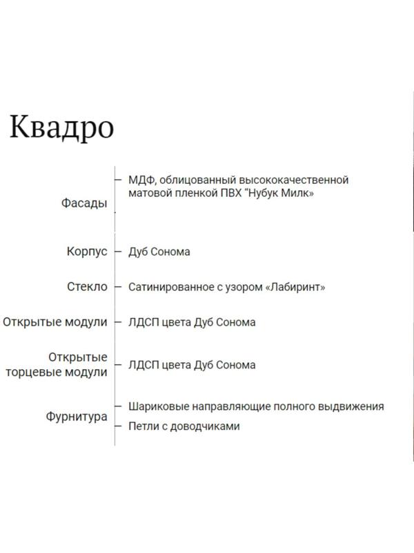 Шкаф навесной под посудосушитель Квадро 800х290х720, Дуб сонома/Нубук Милк