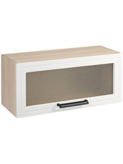 Шкаф-ветрина навесной Квадро 800х310х360, Дуб сонома/Нубук Милк