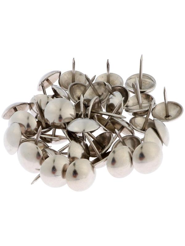 Гвозди ТУНДРА, декоративные, 19х22 мм, хром, 50 шт