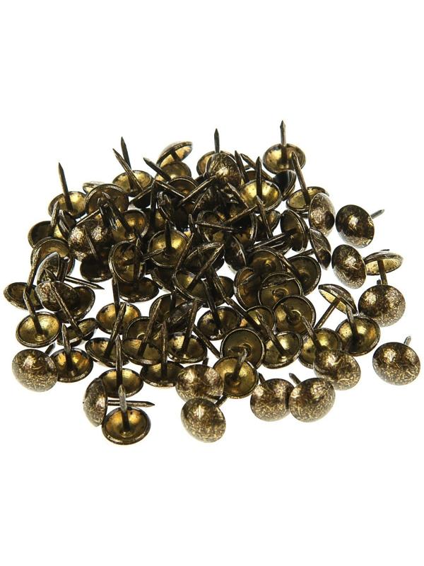 Гвозди ТУНДРА, декоративные, 11х17 мм, античная бронза, 50 шт