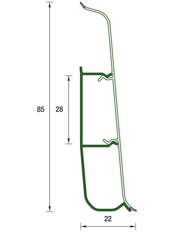 Плинтус напольный 85мм 2,2м 