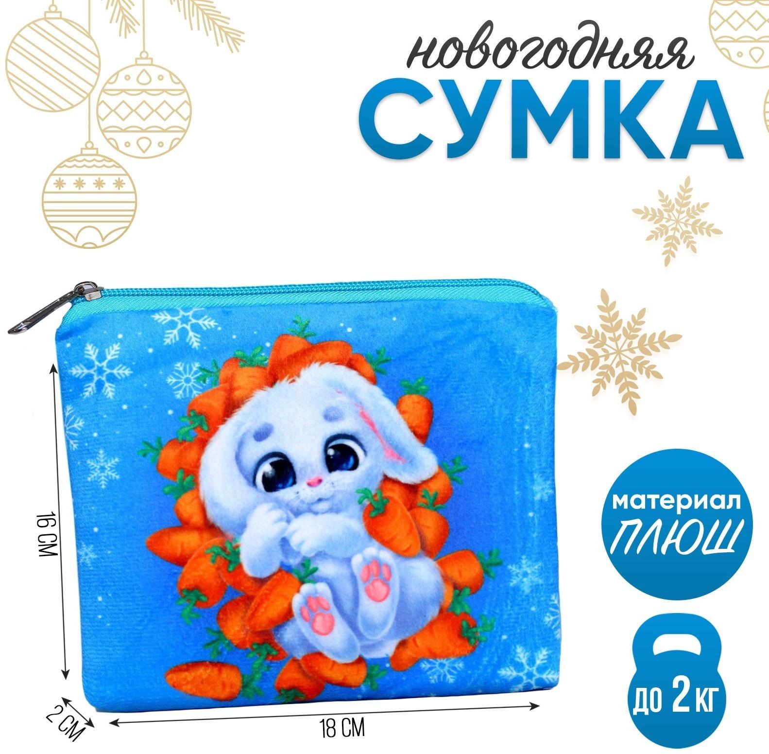 Сумка детская «Зайка в морковке», 18×16 см