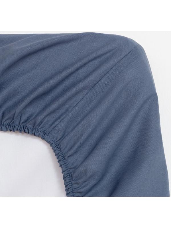 Простыня на резинке Этель 180х200х25, цвет синий, 100% хлопок, бязь 125г/м2