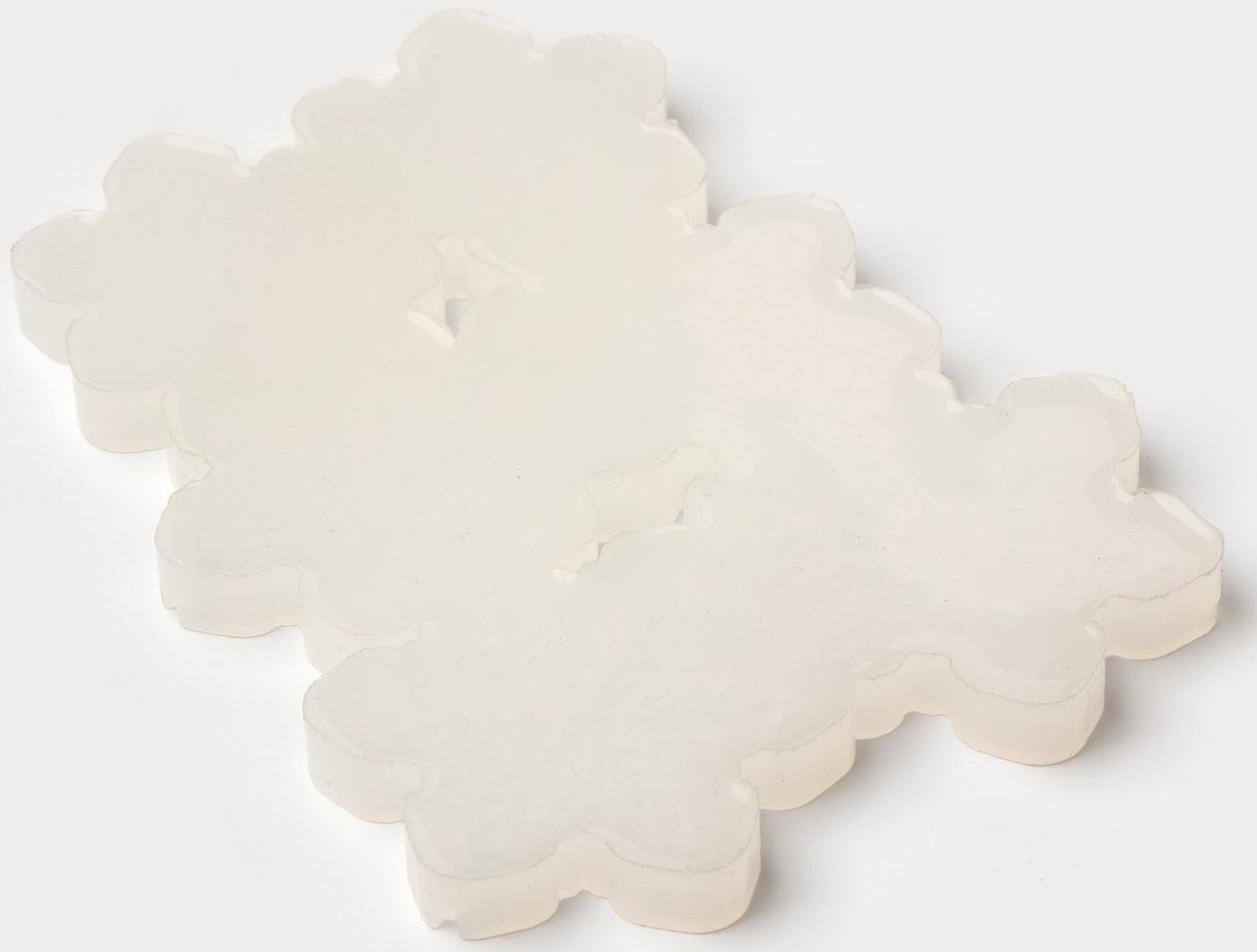 Силиконовый молд для леденцов и шоколада «Снежинки», 17×10×0,8 см, d=5 см, d=4,5 см, цвет прозрачный