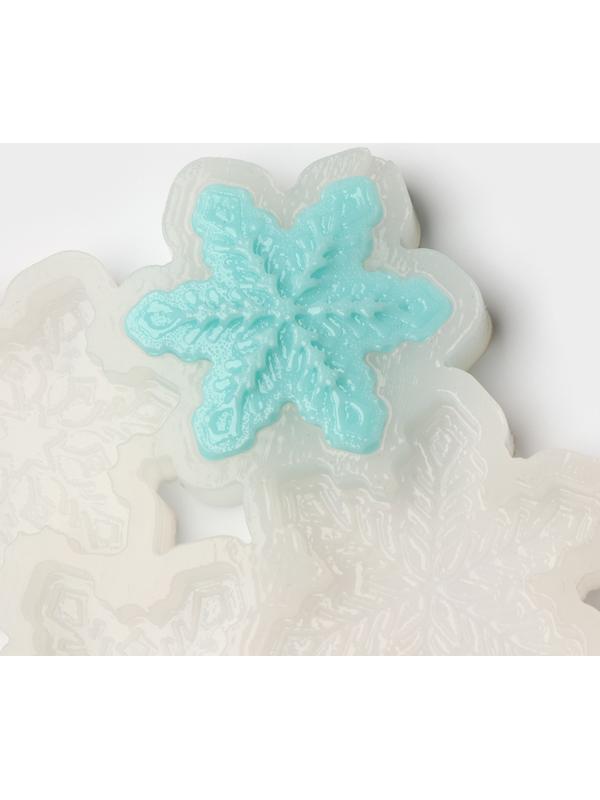 Силиконовый молд для леденцов и шоколада «Снежинки», 17×10×0,8 см, d=5 см, d=4,5 см, цвет прозрачный