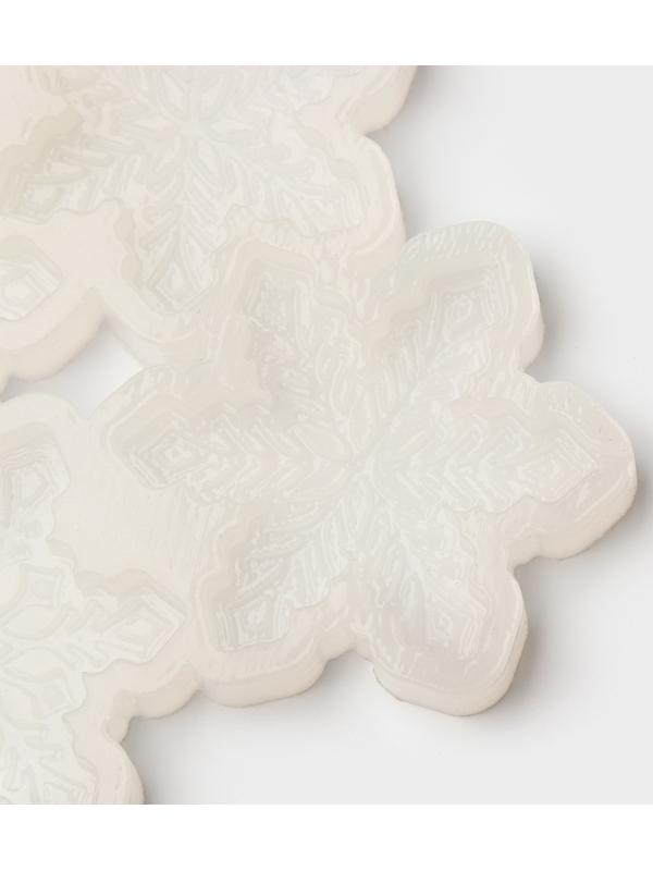 Силиконовый молд для леденцов и шоколада «Снежинки», 17×10×0,8 см, d=5 см, d=4,5 см, цвет прозрачный