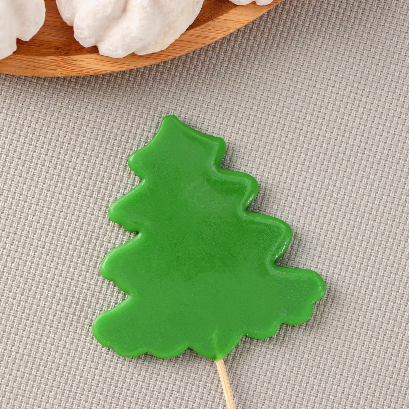 Силиконовый молд для леденцов и шоколада «Ёлка», 12×9×0,8 см, h=8 см, цвет прозрачный