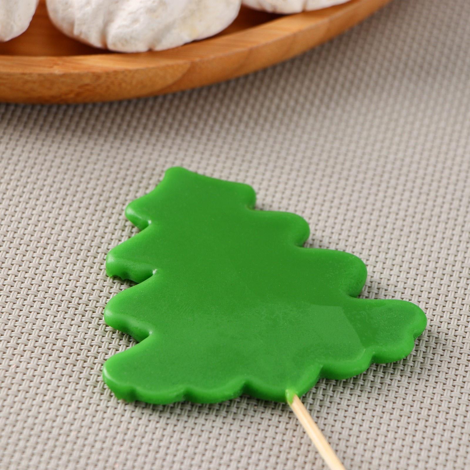 Силиконовый молд для леденцов и шоколада «Ёлка», 12×9×0,8 см, h=8 см, цвет прозрачный