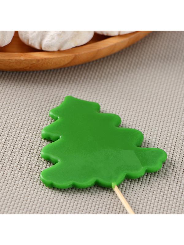 Силиконовый молд для леденцов и шоколада «Ёлка», 12×9×0,8 см, h=8 см, цвет прозрачный