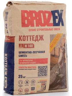 Смесь цементно-песчаная М100, BROZEX, 25 кг