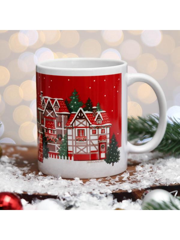 Кружка «Счастливого Нового года!» красные дома, 320 мл