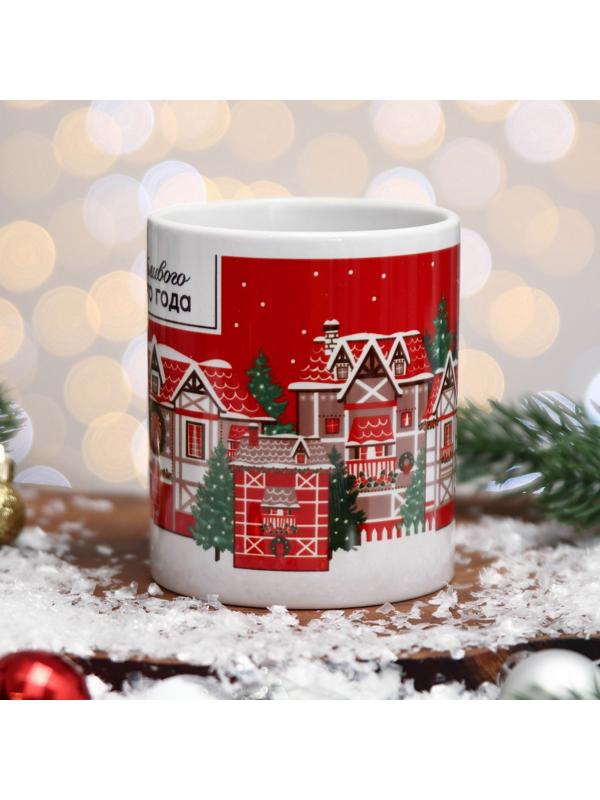 Кружка «Счастливого Нового года!» красные дома, 320 мл