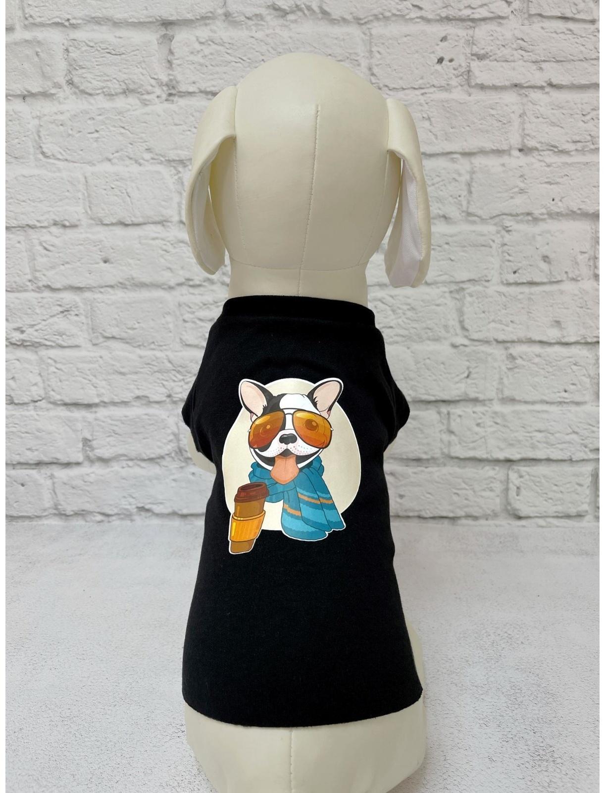 Футболка для собак с термопринтом, размер 20 (ДС 20, ОГ 30-32, ОШ 17-18 см), микс