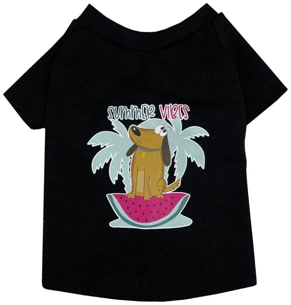 Футболка для собак с термопринтом, размер 28 (ДС 28, ОГ 36-38, ОШ 21-22 см), микс