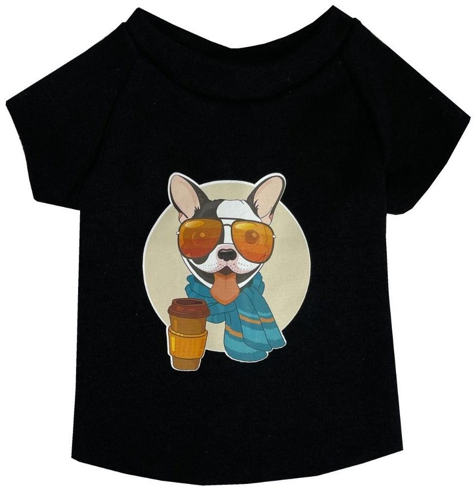 Футболка для собак с термопринтом, размер 28 (ДС 28, ОГ 36-38, ОШ 21-22 см), микс