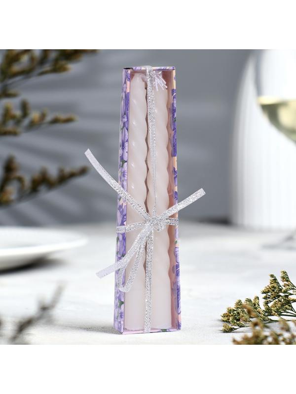 Набор свечей витых, 1,5х15 см, 2 штуки, белый