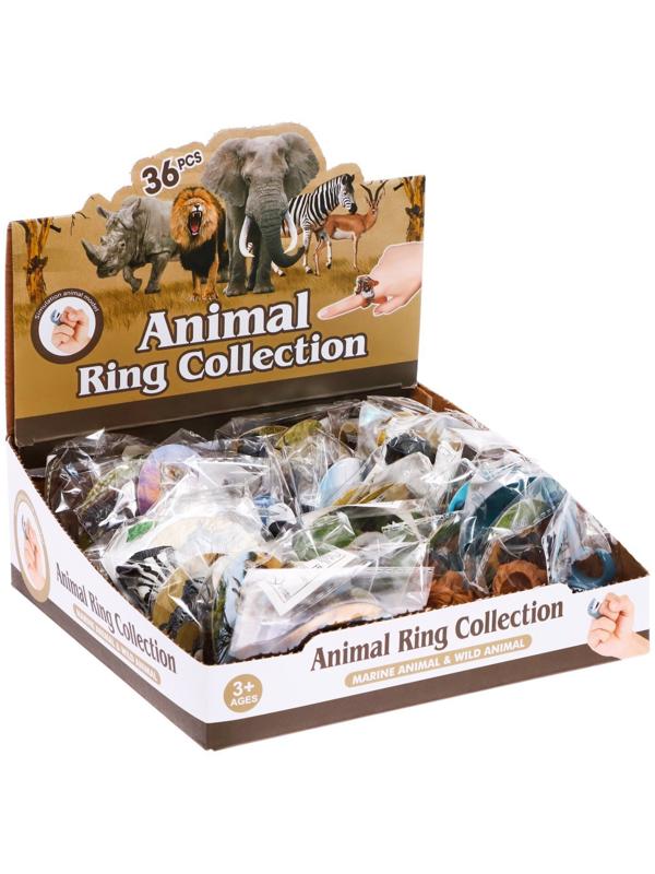 Игровое кольцо «Мир животных» 3,5 × 4,5 × 2,5см, 12 видов, МИКС