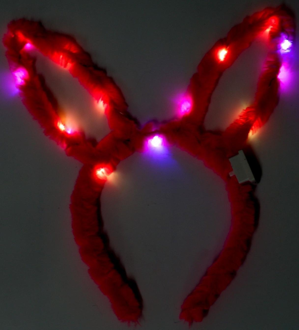 Карнавальный ободок «Зайка» световой, цвета МИКС