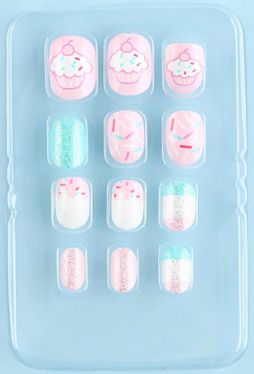 Детские накладные ногти «Сладкий стиль», 12 шт