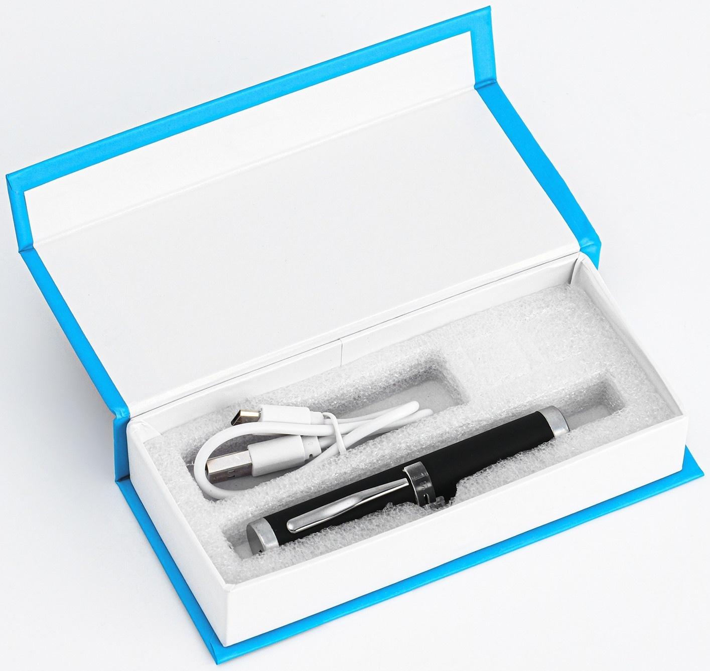 Лазерная указка 532 нм, 500 мАч, дальность 1 км, microUSB, зеленый луч