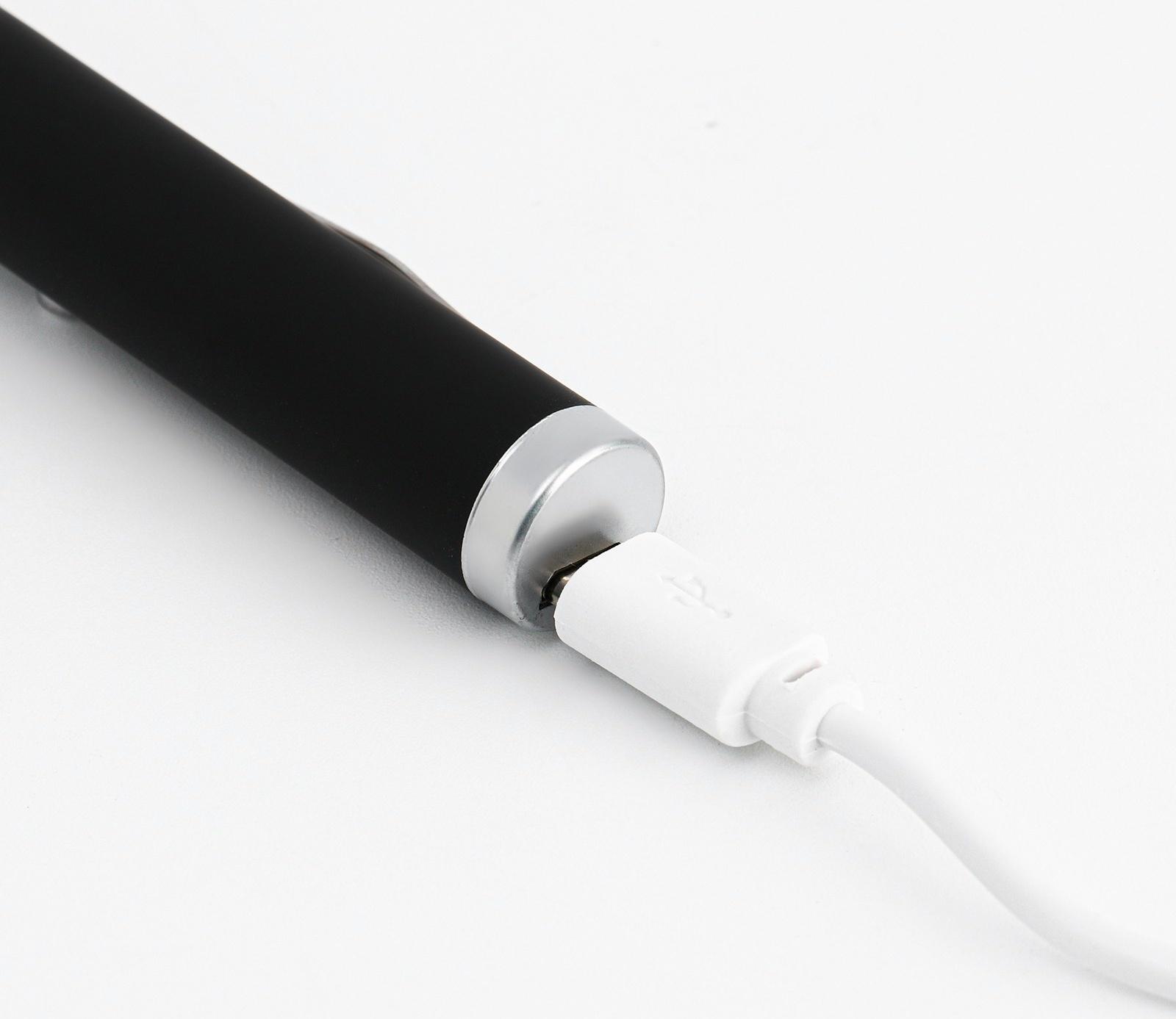 Лазерная указка 532 нм, 500 мАч, дальность 1 км, microUSB, зеленый луч