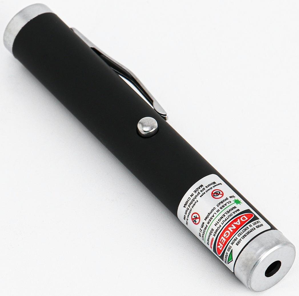 Лазерная указка 532 нм, 500 мАч, дальность 1 км, microUSB, зеленый луч