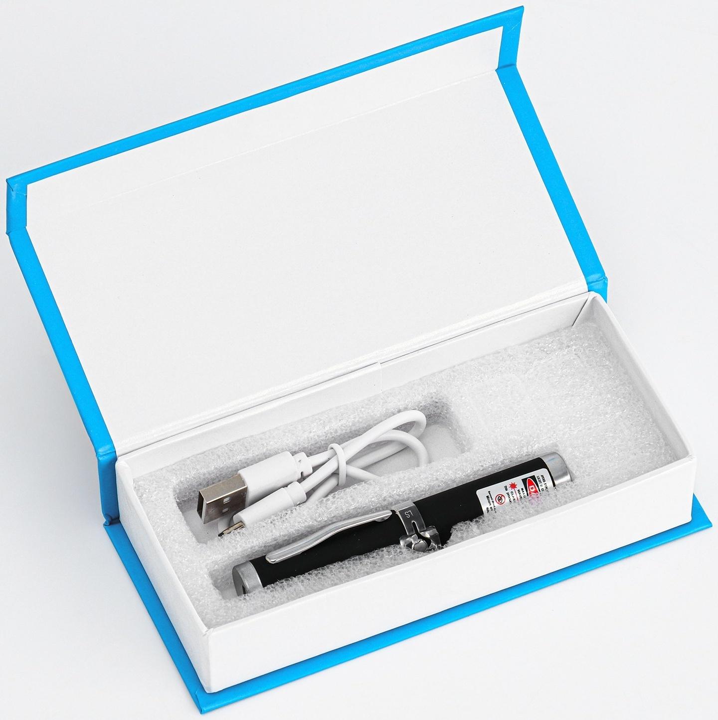 Лазерная указка 650 нм, 500 мАч, дальность 1 км, microUSB, красный луч