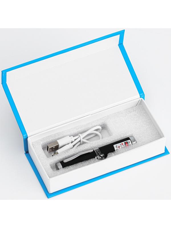 Лазерная указка 650 нм, 500 мАч, дальность 1 км, microUSB, красный луч