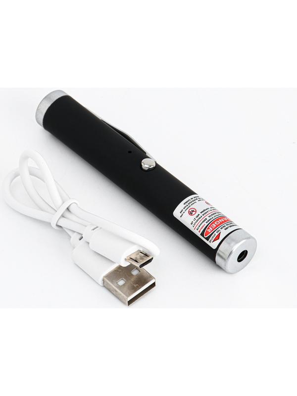 Лазерная указка 650 нм, 500 мАч, дальность 1 км, microUSB, красный луч
