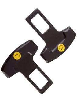 Заглушка ремня безопасности Skyway Смайлик, черный, 90*55 мм, 2 шт.