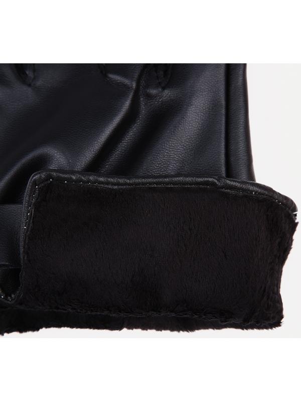 Перчатки мужские, безразмерные, с утеплителем, цвет чёрный